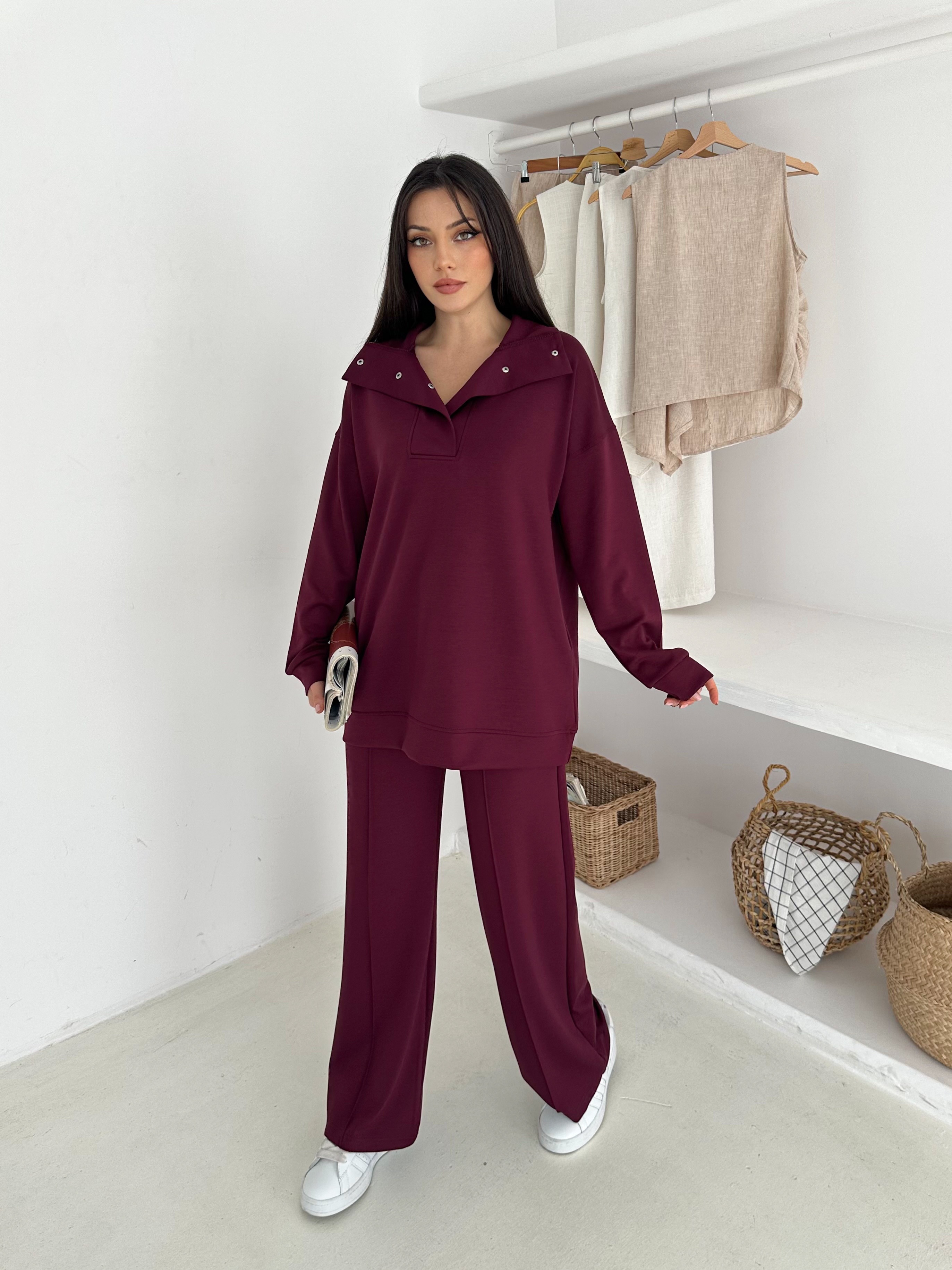 YAKA ÇITÇITLI MODAL KUMAŞ TAKIM